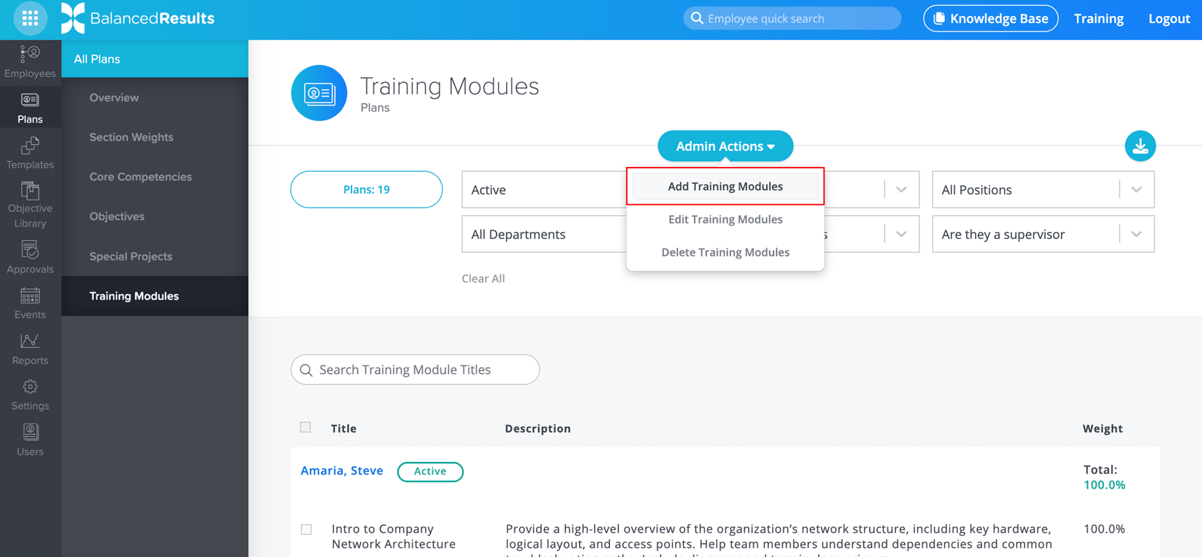 Training Module Numbering How to Add Training Modules en masse to Employee Plans