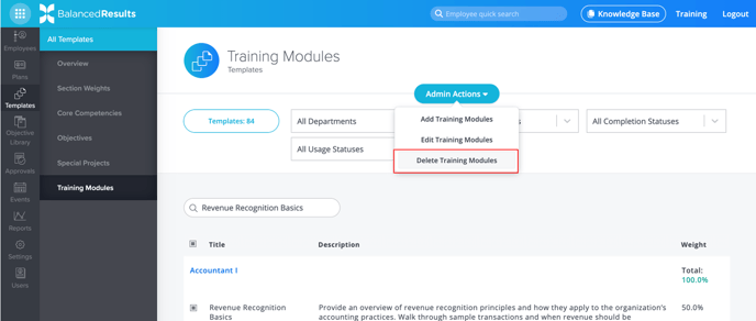 5. Delete TMs  Templates