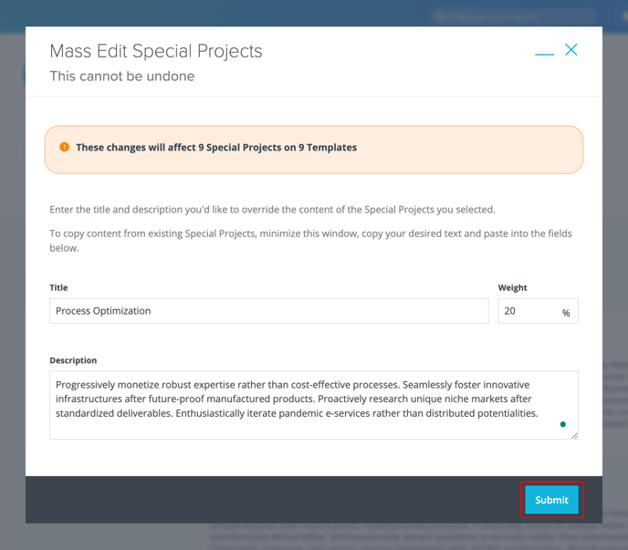 7. SPs Edits Templates